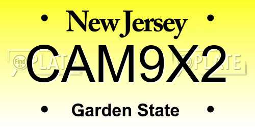 CAM9X2 New Jersey License Plate