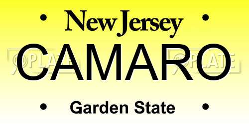CAMARO New Jersey License Plate