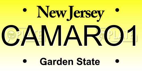 CAMARO1 New Jersey License Plate