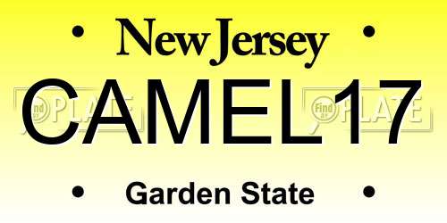 CAMEL17 New Jersey License Plate
