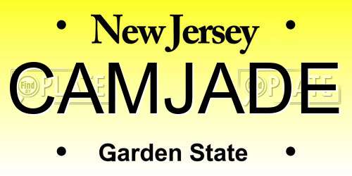 CAMJADE New Jersey License Plate