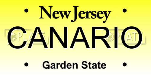 CANARIO New Jersey License Plate