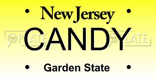 CANDY New Jersey License Plate