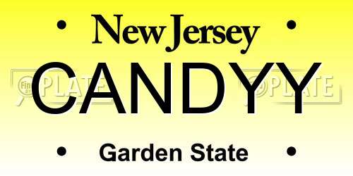 CANDYY New Jersey License Plate