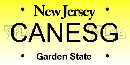 CANESG New Jersey License Plate