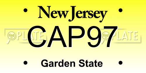 CAP97 New Jersey License Plate