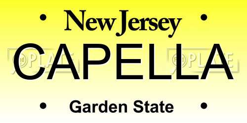 CAPELLA New Jersey License Plate