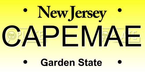 CAPEMAE New Jersey License Plate