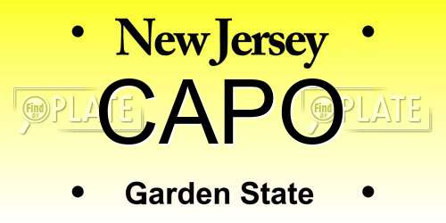 CAPO New Jersey License Plate