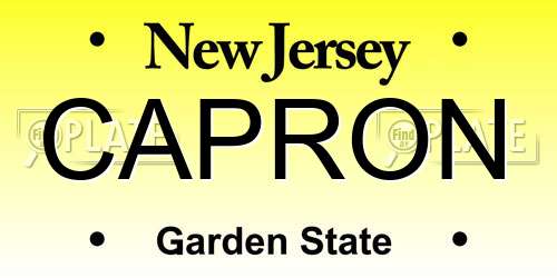 CAPRON New Jersey License Plate