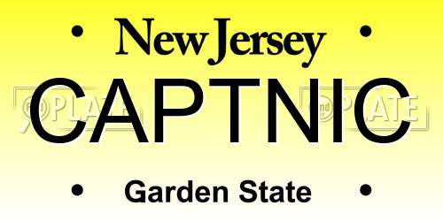 CAPTNIC New Jersey License Plate