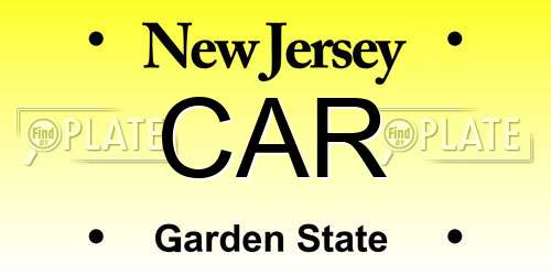 CAR New Jersey License Plate