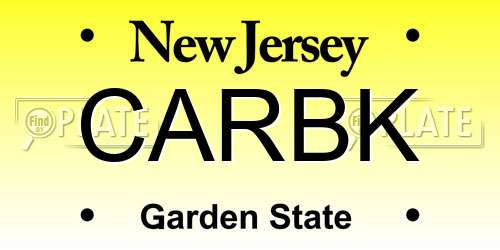 CARBK New Jersey License Plate