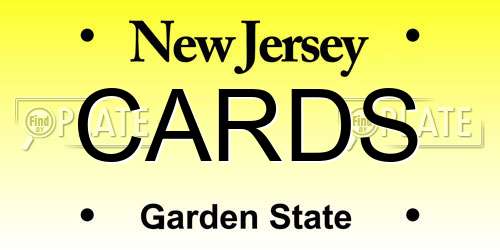 CARDS New Jersey License Plate