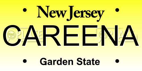 CAREENA New Jersey License Plate