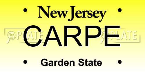 CARPE New Jersey License Plate