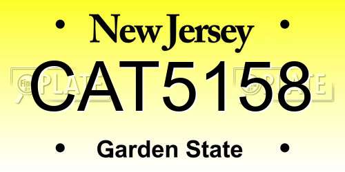 CAT5158 New Jersey License Plate