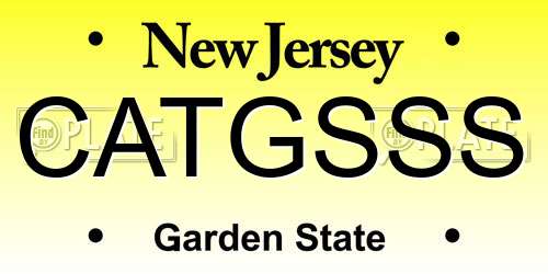 CATGSSS New Jersey License Plate