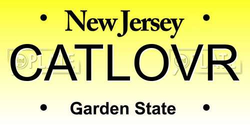 CATLOVR New Jersey License Plate