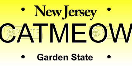 CATMEOW New Jersey License Plate