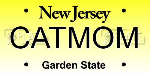CATMOM New Jersey License Plate