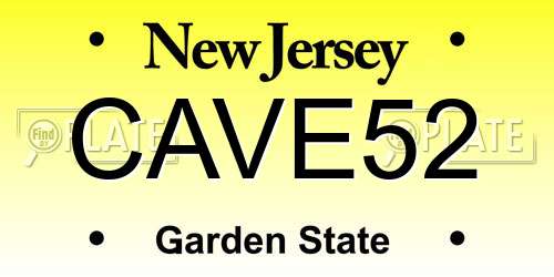 CAVE52 New Jersey License Plate