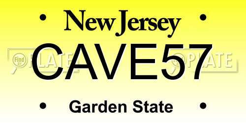CAVE57 New Jersey License Plate