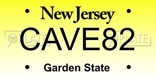 CAVE82 New Jersey License Plate