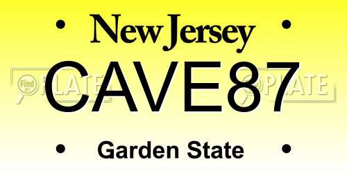 CAVE87 New Jersey License Plate