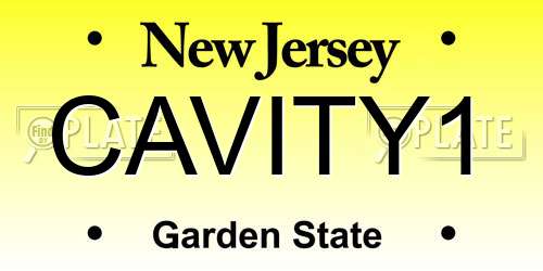 CAVITY1 New Jersey License Plate