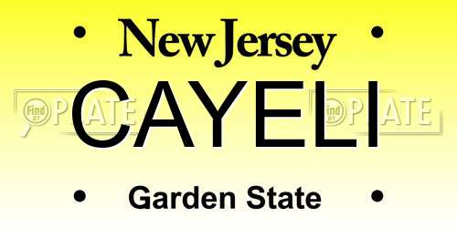 CAYELI New Jersey License Plate