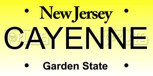 CAYENNE New Jersey License Plate
