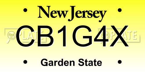 CB1G4X New Jersey License Plate