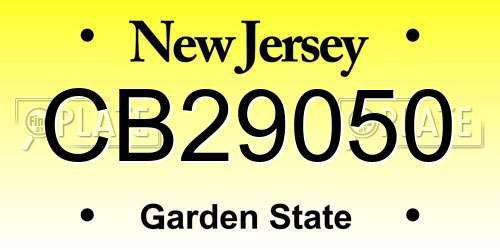 CB29050 New Jersey License Plate