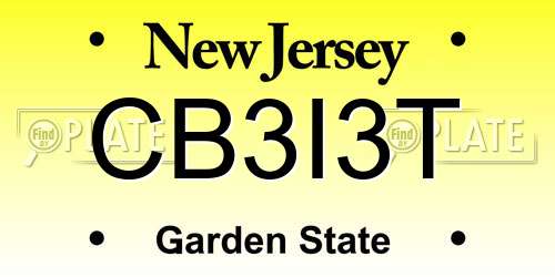 CB3I3T New Jersey License Plate