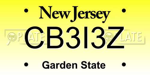 CB3I3Z New Jersey License Plate