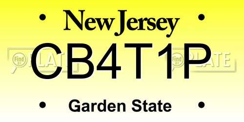 CB4T1P New Jersey License Plate