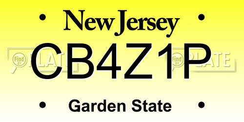 CB4Z1P New Jersey License Plate