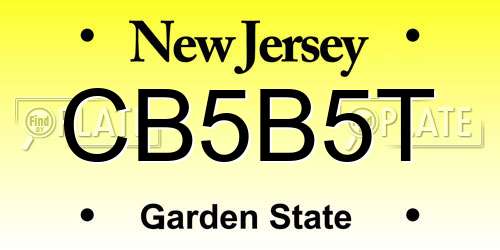 CB5B5T New Jersey License Plate