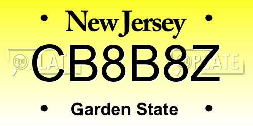 CB8B8Z New Jersey License Plate