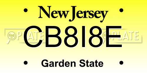 CB8I8E New Jersey License Plate