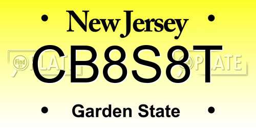 CB8S8T New Jersey License Plate