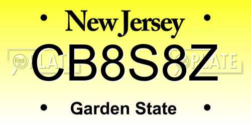 CB8S8Z New Jersey License Plate