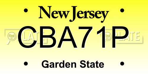 CBA71P New Jersey License Plate