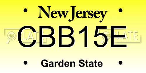 CBB15E New Jersey License Plate