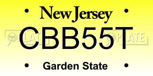 CBB55T New Jersey License Plate
