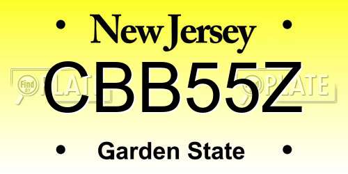 CBB55Z New Jersey License Plate