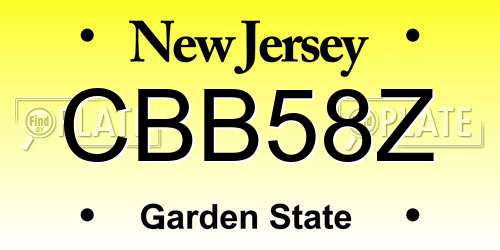 CBB58Z New Jersey License Plate