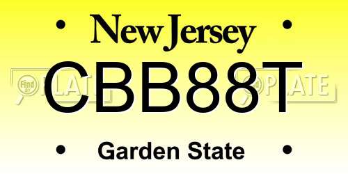 CBB88T New Jersey License Plate