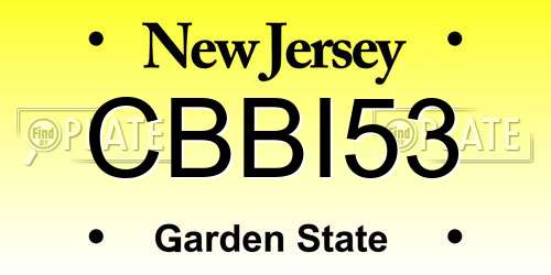 CBBI53 New Jersey License Plate